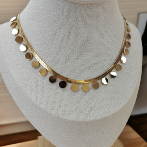 Gold Snake Coin Necklace