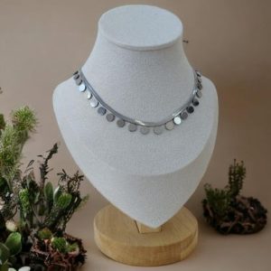 Silver Snake Coin Necklace