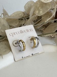ατσάλινα δίχρωμα σκουλαρίκια ίλιον αθήνα