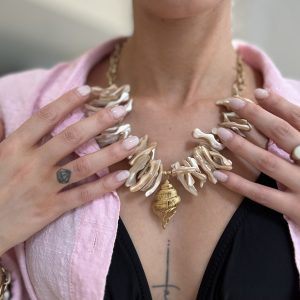 ατσάλινο χειροποίητο κολιέ με κοχύλια ελαιών 36 Ίλιον