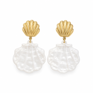 Ανακάλυψε τα Narce Earrings,χρυσά σκουλαρίκια με λευκό στοιχείο σε όψη φίλντισι .κομψος καλοκαιρινός συνδυασμός για κάθε περίσταση. cprcollection.gr