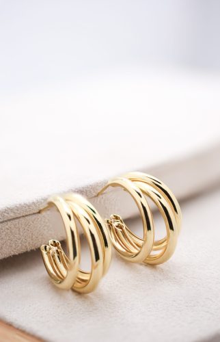 Triple Hoops Gold Large